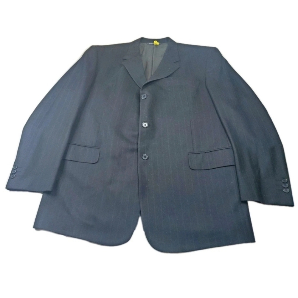 Vintage Coppley Sport Coat Mens 40R Black Striped Wool Cashmere Bocelli Mason
